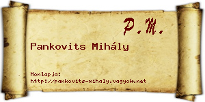 Pankovits Mihály névjegykártya