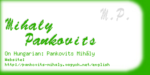 mihaly pankovits business card