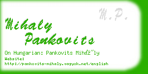 mihaly pankovits business card